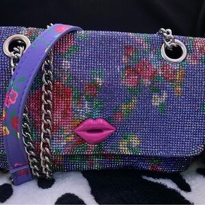Betsey Johnson Lavender Rhinestone Convertible Crossbody
